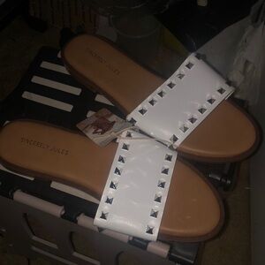 Sincerely Jules White Studded Sandals